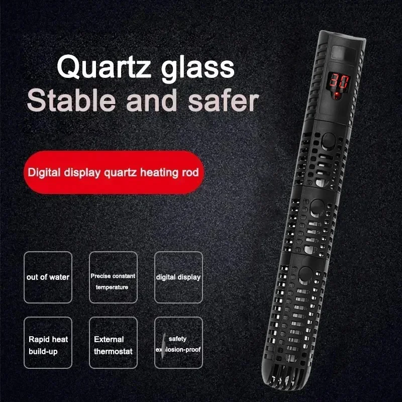 

50-500W Digital Heating Rod Fish Tank Quartz Glass Temperature Controller Fish Breeding Supplies Automatic Thermostat Aquarium
