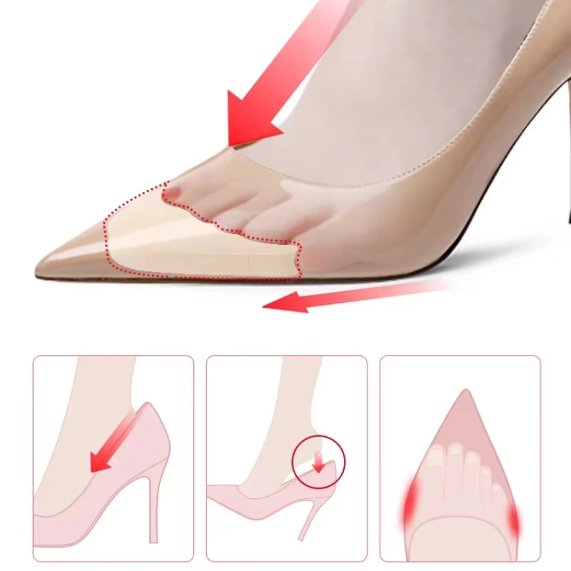 Bantalan Sisipan Kaki Depan Spons Sol Hak Tinggi Pereda Nyeri Wanita Mengurangi Ukuran Sepatu Pelindung Pengisi Aksesori Sepatu Penyesuaian