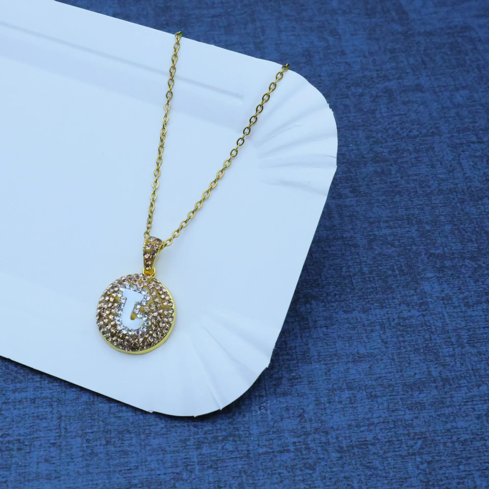 DIY accessories Cross-border natural shell carving high-end letter J handmade design light luxury three-piece women's jewelry