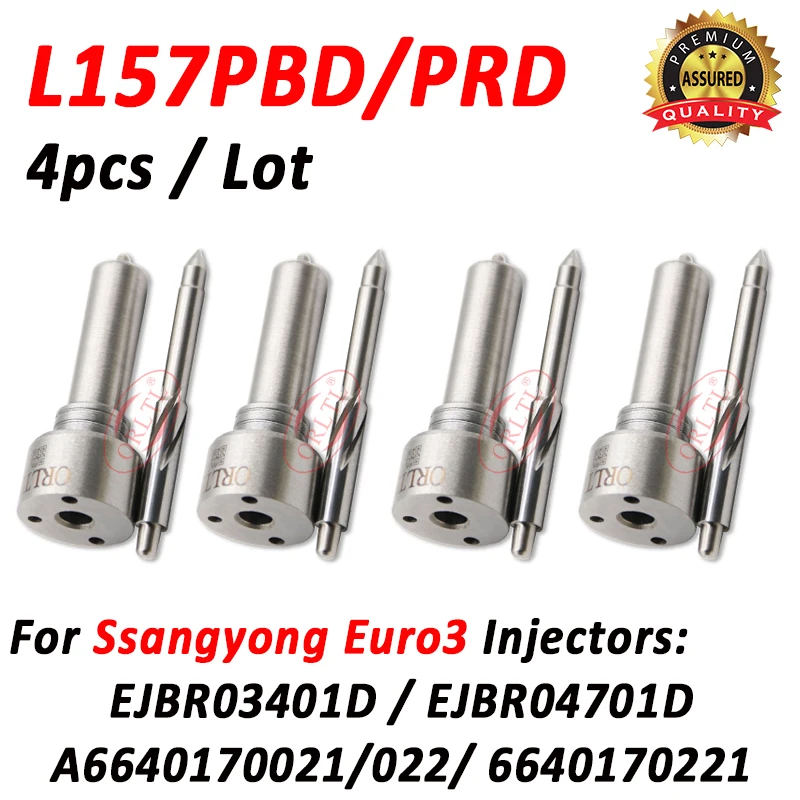 4pcs New Nozzle L157PBD Injector Spray L157PRD For Ssangyong Euro3 EJBR03401D EJBR04701D A6640170021 6640170221 A6640170022