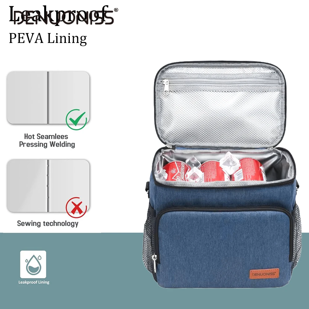 DENUONISS Portable Office Lunch Bag Waterproof Tote Cooler Handbag Insulated Thermal Bag For Food Bento Pouch Dinner Container