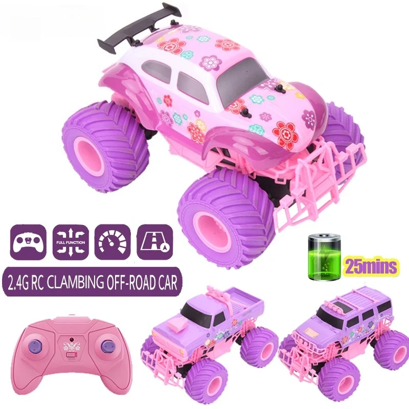 

Розовый радиоуправляемый пикап — электрический трюковый автомобиль для скалолазания, игрушка с дистанционным управлением против падения, детский праздничный и рождественский подарок