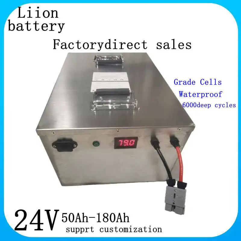 

li-ion battery for 150AH 24V 120Ah 100Ah 180AH 2000W RV EV scooter solar golf cart UPS +10A Charger
