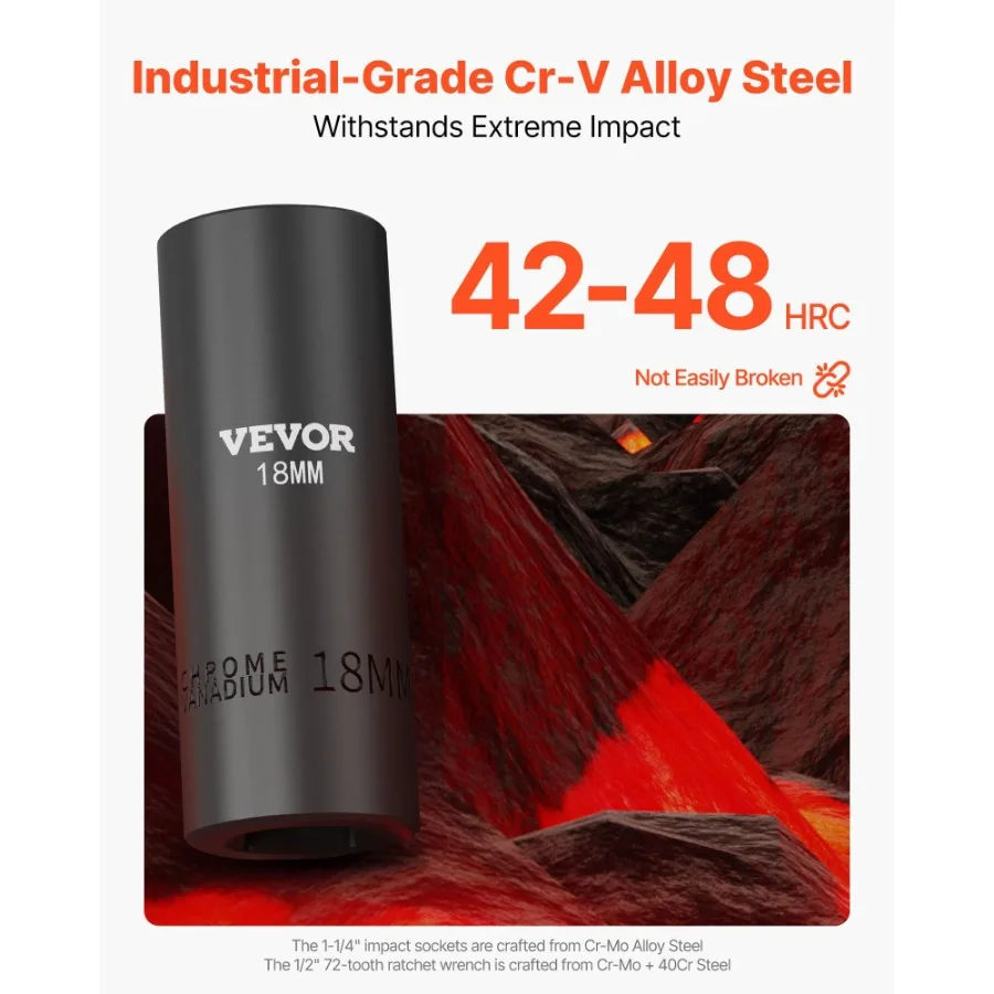 مجموعة مقابس تأثير المحرك 1 2 65 قطعة SAE 3 8 إلى 11 4 ومترية 1024 مم