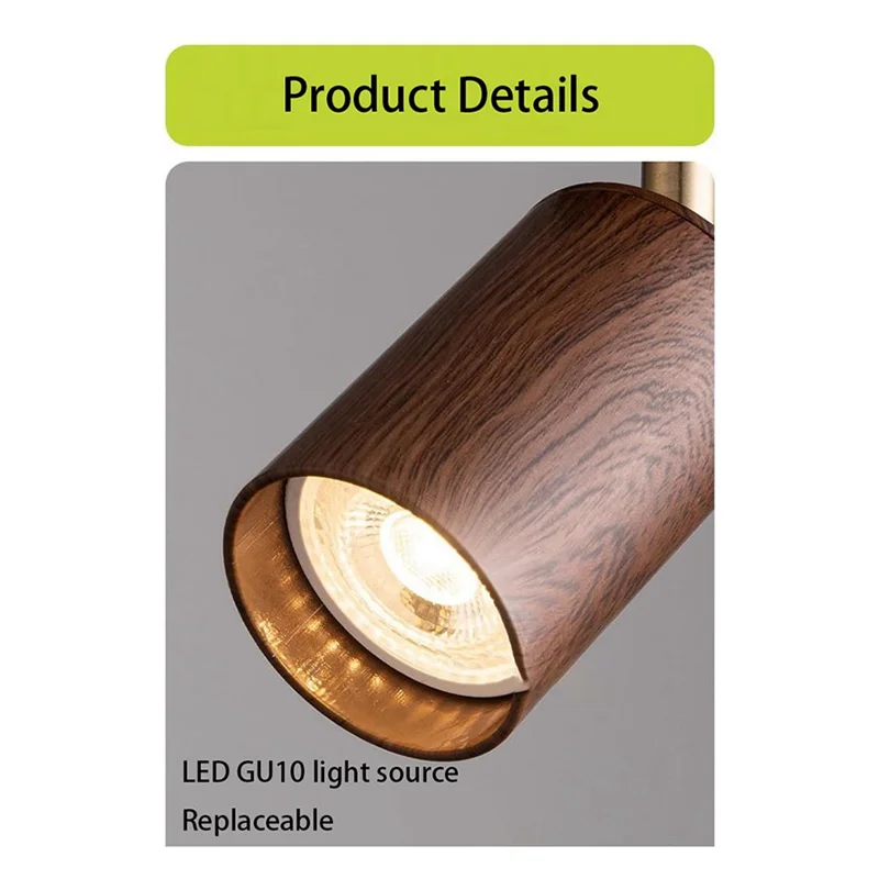 ABZS Walnut Finish Sudut Dapat Disesuaikan Led Spot Light Mounted Lampu Langit-langit Desain Bahan Aluminium Kecil