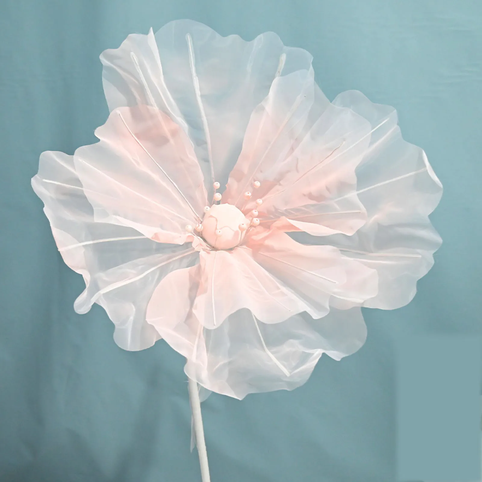 Gauze Flower 19.7in Diameter Soft Bright Colors Light Reusable Handcrafted Organza Flower for Wedding Photography Family