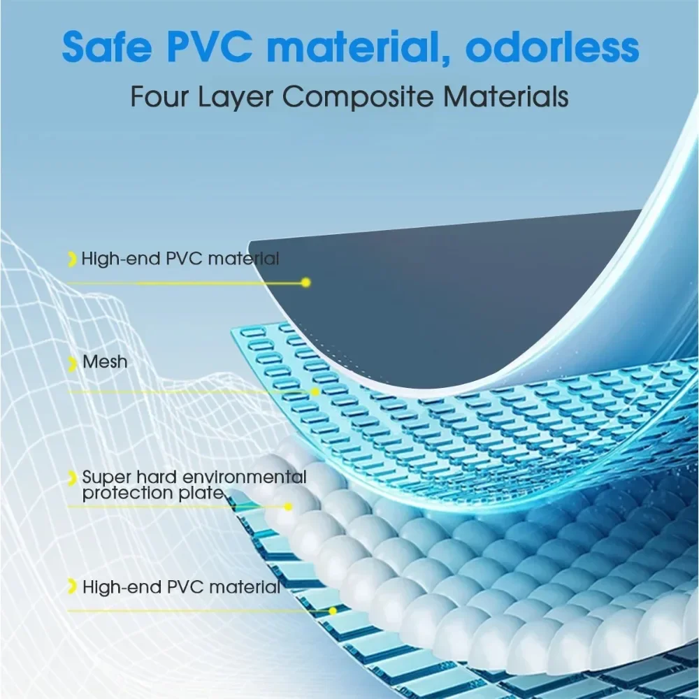 113in Foldable Swimming Pool Non-Inflatable Above Ground Kiddie Pool(Blue)