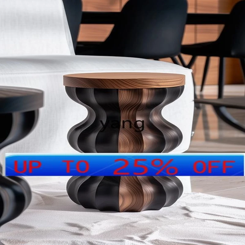 

LH creative fashion wooden pier edge table movable coffee table small table