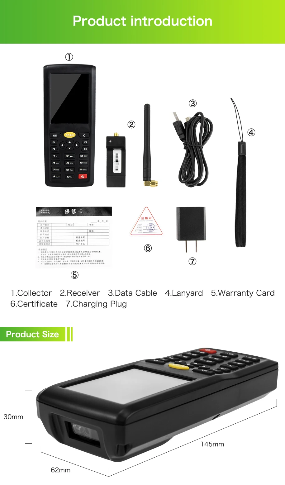 NT-C9 Portable PDA Wireless Bar Code Scanner Handheld Data Collector 2D Barcode Scanner For Warehouse Inventory