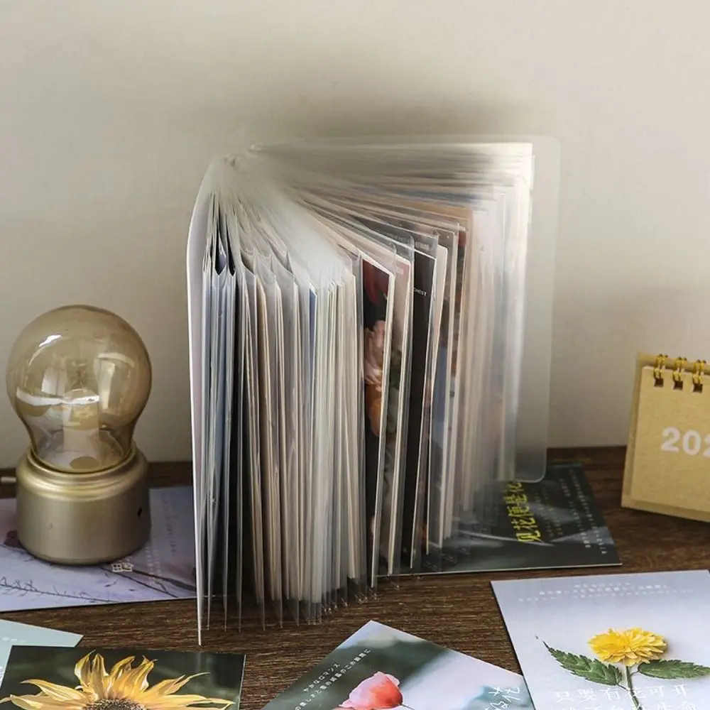 Card Book A6 Postcard Storage Book Portable 40 Sheets Collection Photo Album Large-capacity Plastic Cards Holder Sticker Card