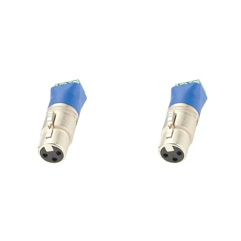 FULL-2X 3-Pin Male XLR To Screw Terminal Adapter Solderless XLR Terminal Block Microphone Audio Connector For DMX512