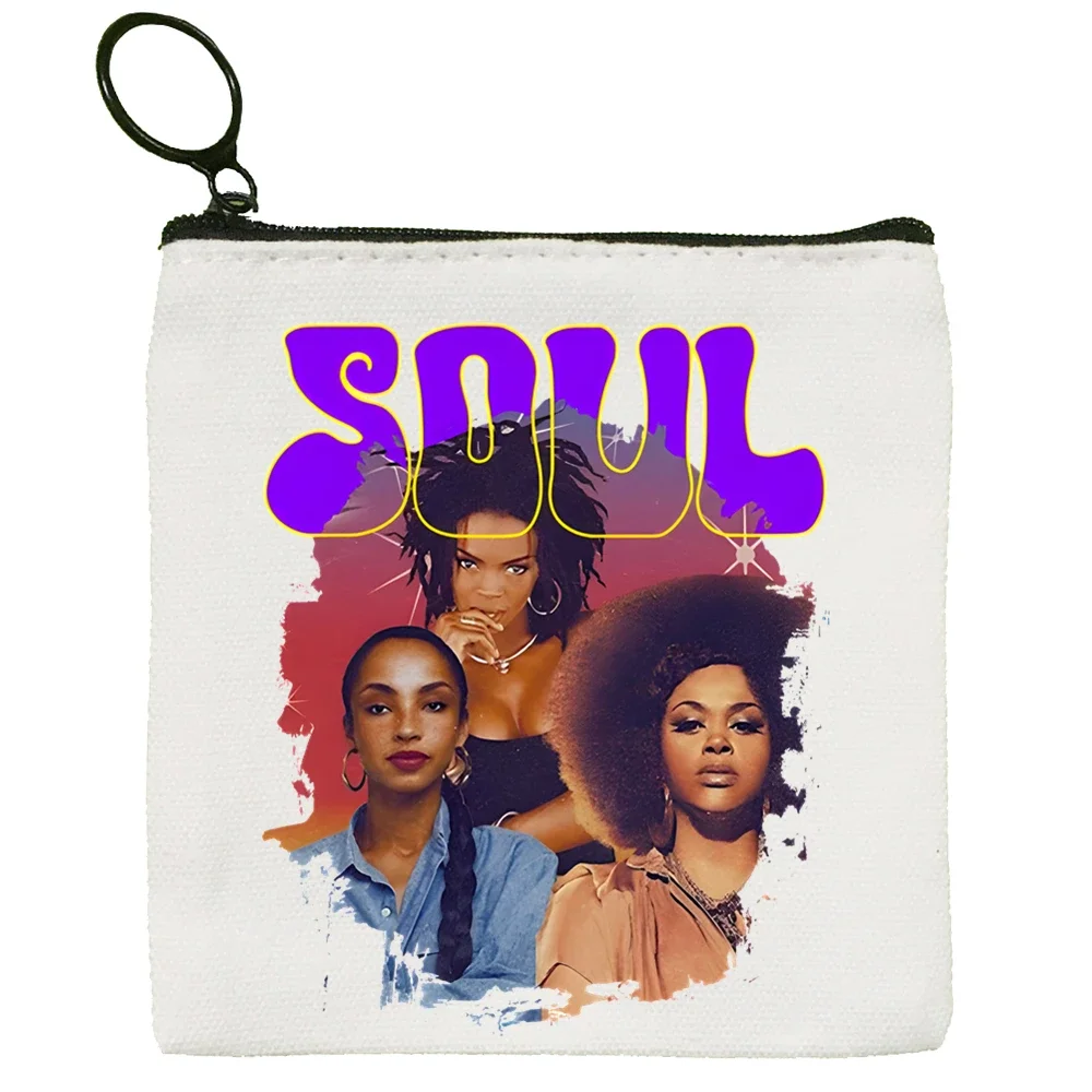 The Fugees Cute Solid Color Canvas Coin Purse Small Fresh New Zipper Key Bag Hand Gift Bag