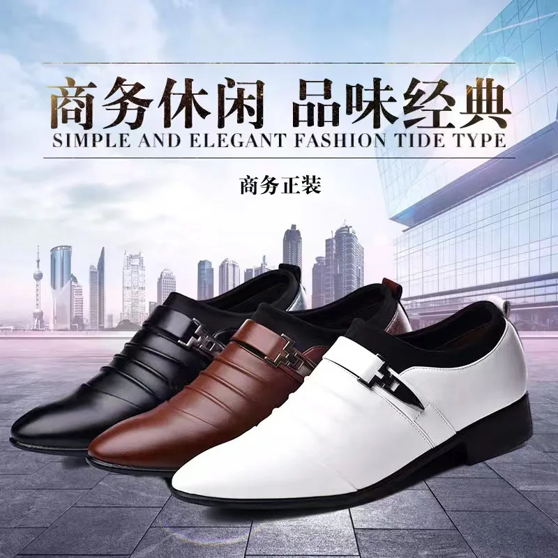 

Classic Men's Dress Shoes Fashion Point Toe Business Leather Shoes Luxury Wedding Party Shoes for Men Formal Loafers Big Size48