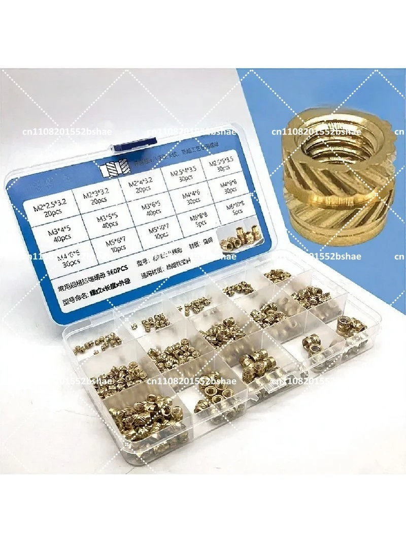 Copper Insert Nuts for Injection Molding, Hot Melt Threaded Inserts for Plastic, Metric Brass Nuts M1 to M8
