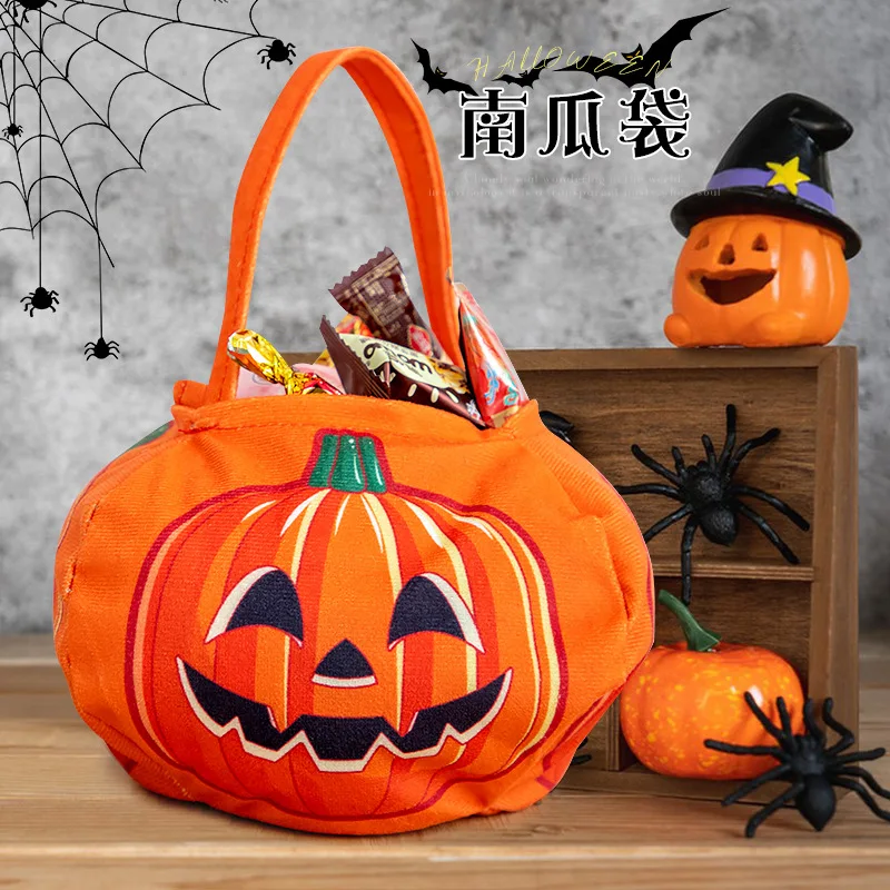 Halloween Candy Cloth Bag, Holiday Decoration Props, Children's Pumpkin Bag, Kindergarten Scene Decoration, Gift Bag