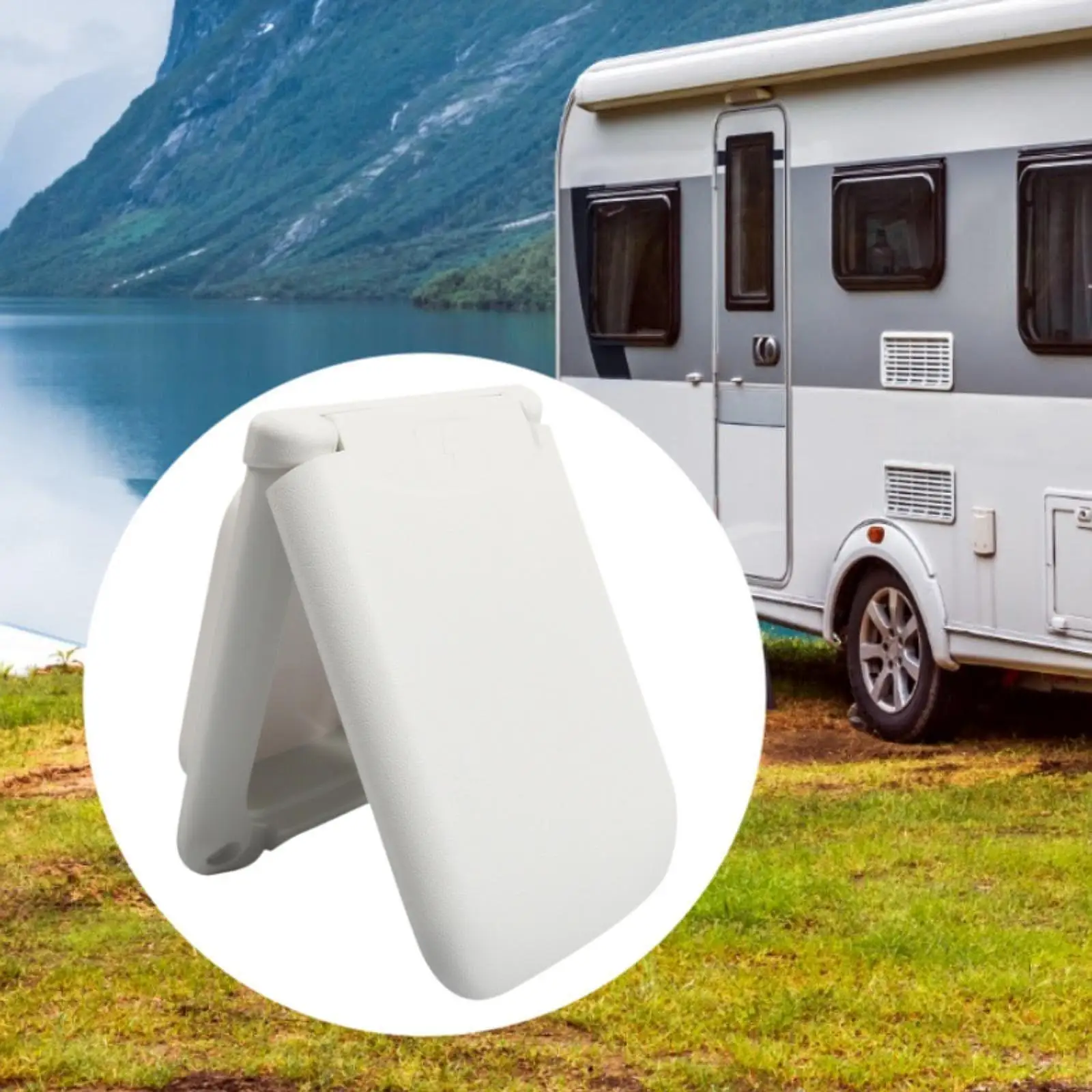 

Outdoor Electrical Outlet Box Sturdy Waterproof Rainproof with Sealed Lid RV Electrical Outlet Panel for Trailer Camping Vehicle