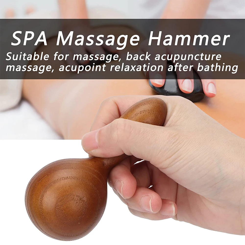 Portable Massage Hammer,SPA Massage Tool for Back Acupoint Massage &Acupoint Relaxation,wood Beauty Massage Hammer for Skin Care