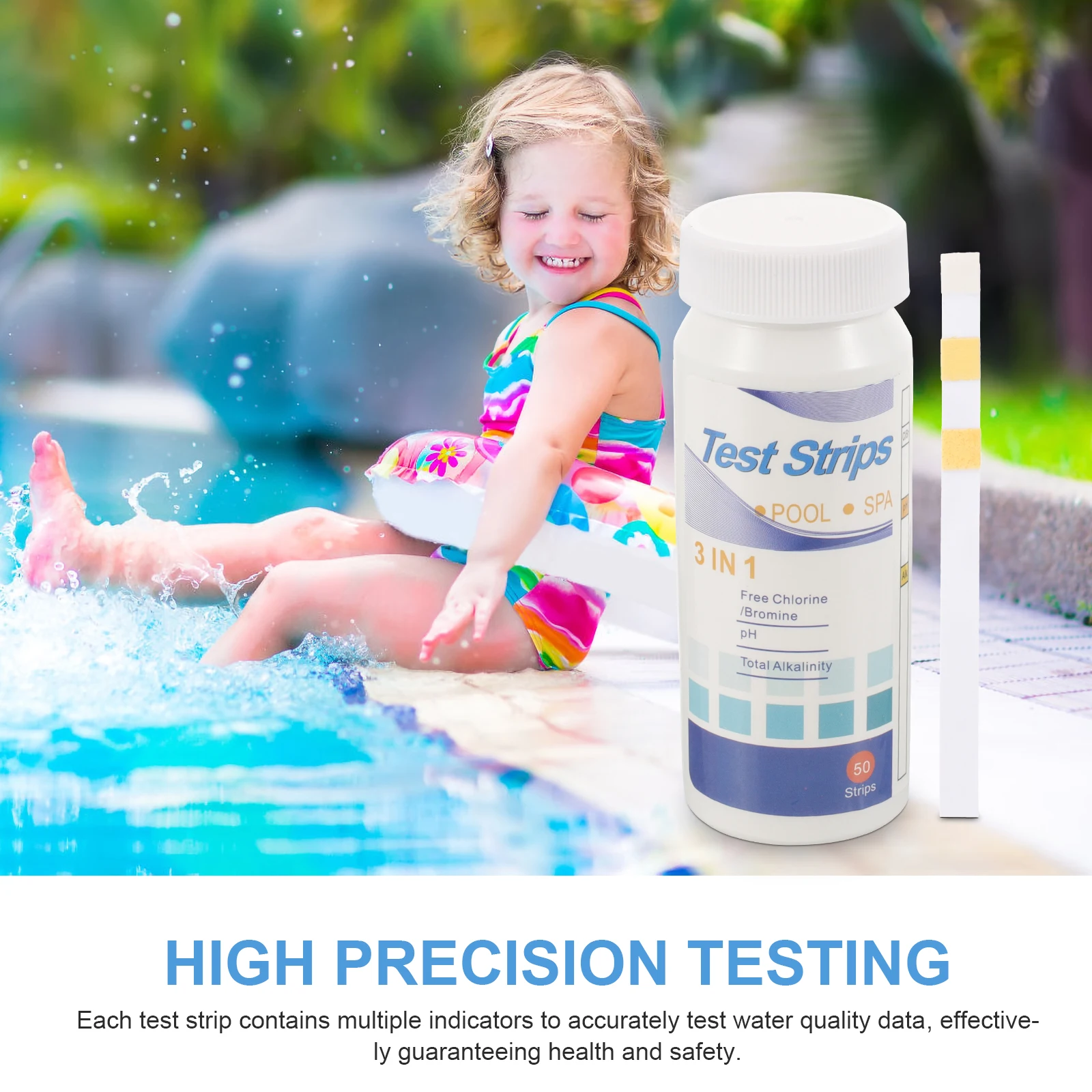 

50pcs Water Test Paper pH Hardness Testing Strips for Swimming Pool Hot Spring Aquarium Spa Water Quality Monitoring Tools