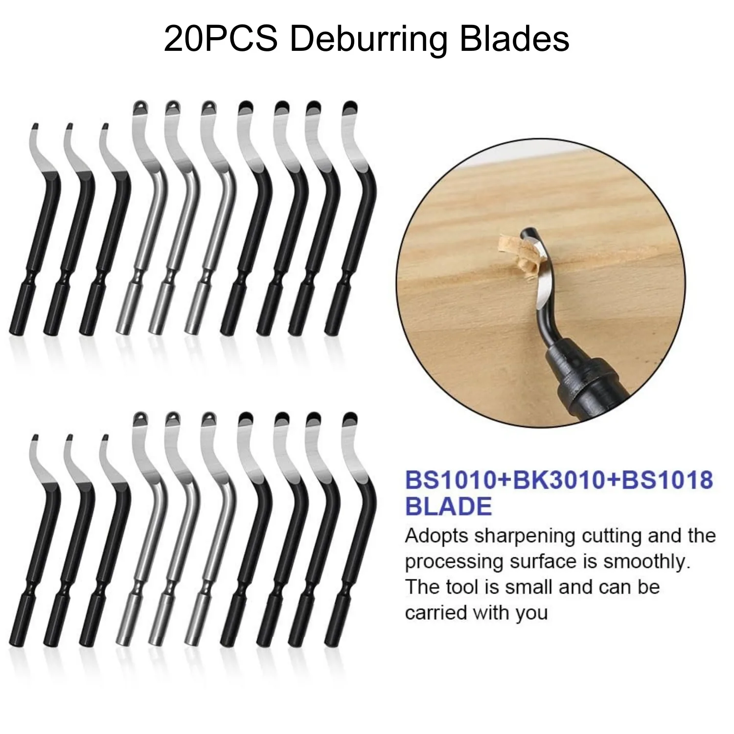 Deburring Blades Pack of 20 Removing Burr 360 Degree Rotary High Speed Steel Head Cutting Tool for 3D Printers Plastic Aluminium