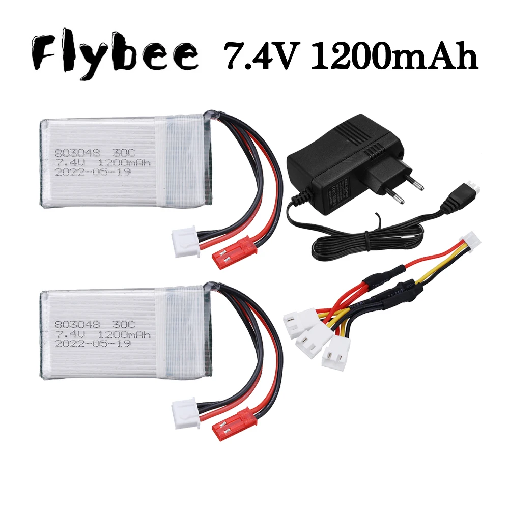 

7.4v 1200mAh Lipo Battery with EU charger For YiZhan X6 MJX X101 X102h X1Brushless H16 WLtoys V353 V333 V323 V666 V262 RC Parts