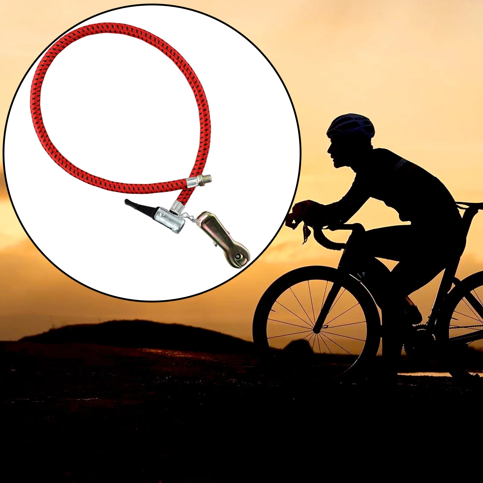 Bicycle Inflator Hose E-bike Air Pump Tube With Clip UK Nozzle Bike Scooters 60cm Cycling Air Pump Inflator Adapter Hose