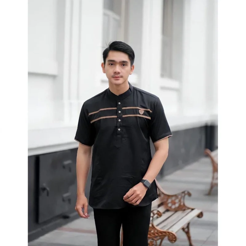 2025 ฤดูร้อนโมเดิร์นมุสลิมเสื้อสําหรับชาย Koko Kurta ปากีสถาน Cool Soft แขนสั้นธรรมดาและปัก