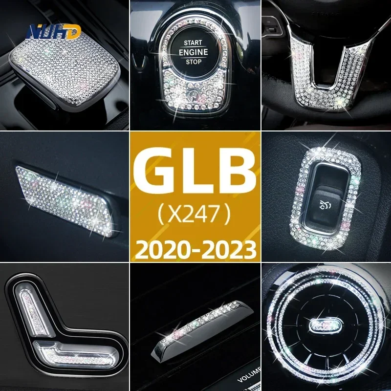 Diamond Car Interior Stickers Decoration Protector Patch Accessories For Mercedes-Benz X247 GLB 2020-2023 GLB200 GLB220 GLB250