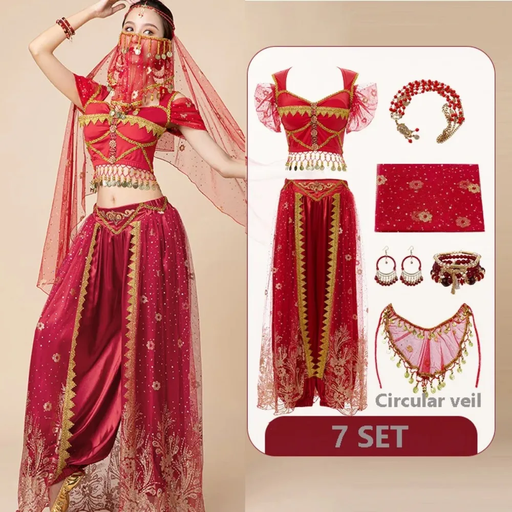 เลดี้เซ็กซี่ Belly Dance ชุด Oriental อินเดียเต้นรําชุดผู้หญิงการฝึกอบรมชุดเจ้าหญิงอาหรับจัสมินเจ้าหญิง Bellydance ชุด