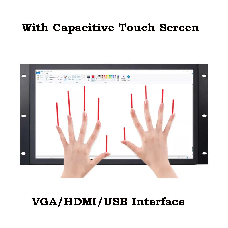 18,5 inch 1920*1080 industriële touch monitor HDMI VGA USB LCD-scherm VESA wandmontage open frame ingebedde monitor voor apparatuur