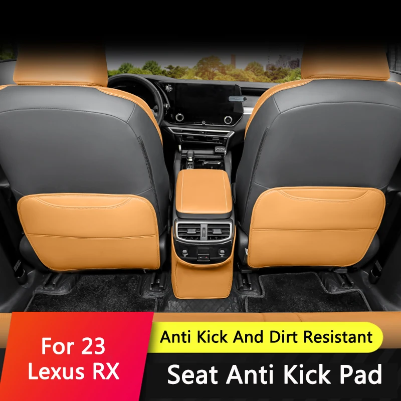 QHCP Car Seat Anti-Kick Mat Leather Rear Air Outlet Anti-kick Mat Seat Anti kick Pad Fits For Lexus RX 2023 Interior Accessories