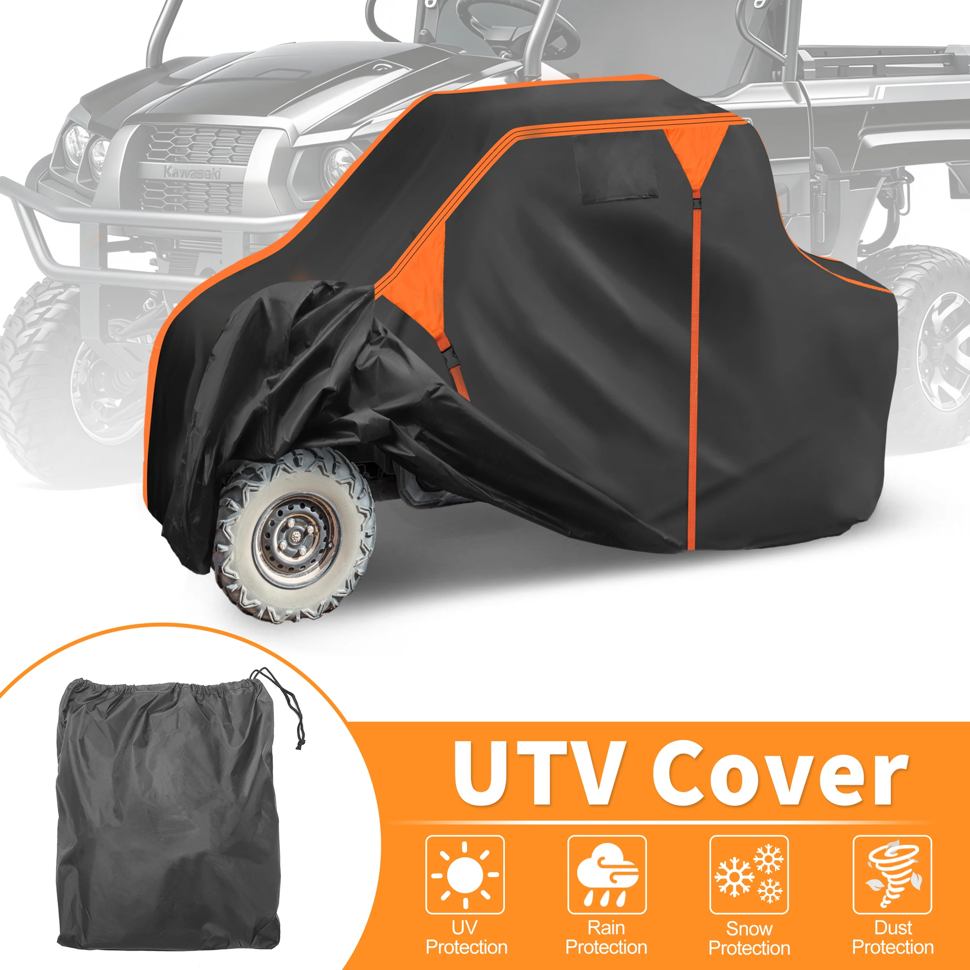 

UXCELL Waterproof UTV Cover Side by Side Cover for Kawasaki MULE PRO-MX LE 19-25