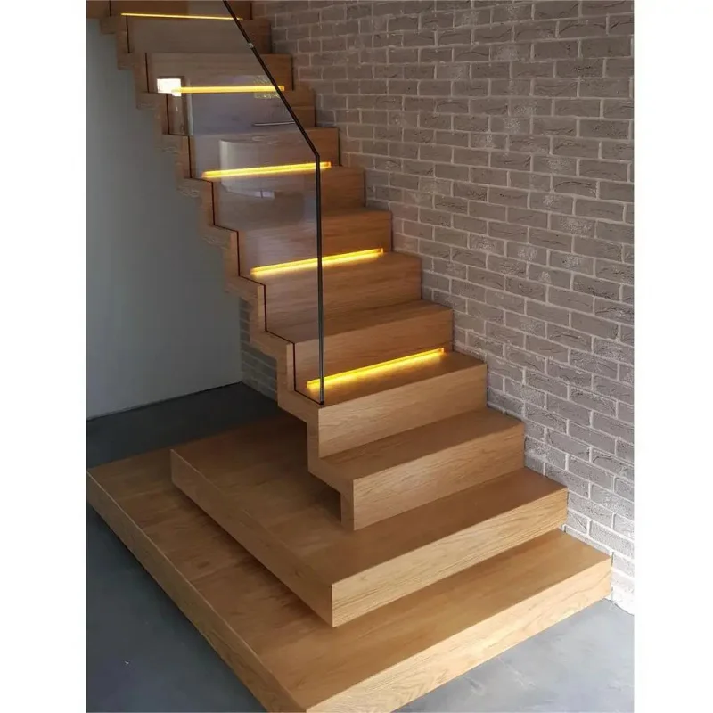 custom.Factory Sale Solid Wood Stairs New Products Indoor Wooden Stairs Good Selling Straight Staircase