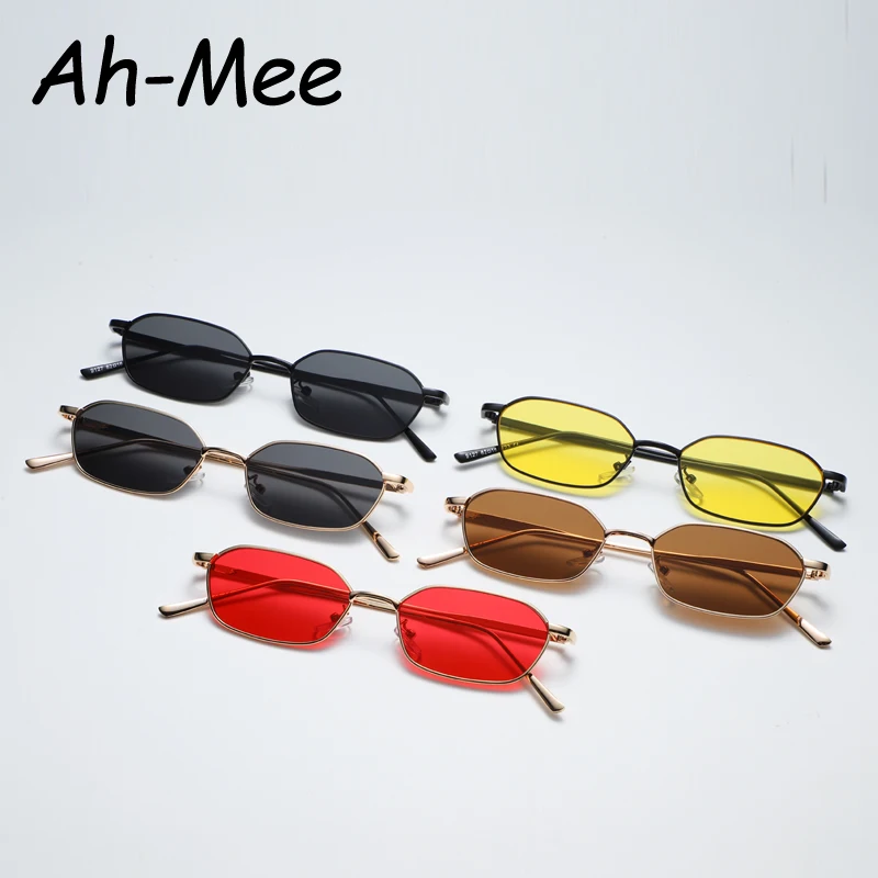 Protective Glasses Fashion Small Square Sunglasses Women Sun Glasses Lady Steampunk Metal Eyeglasses Vintage Gradient UV400