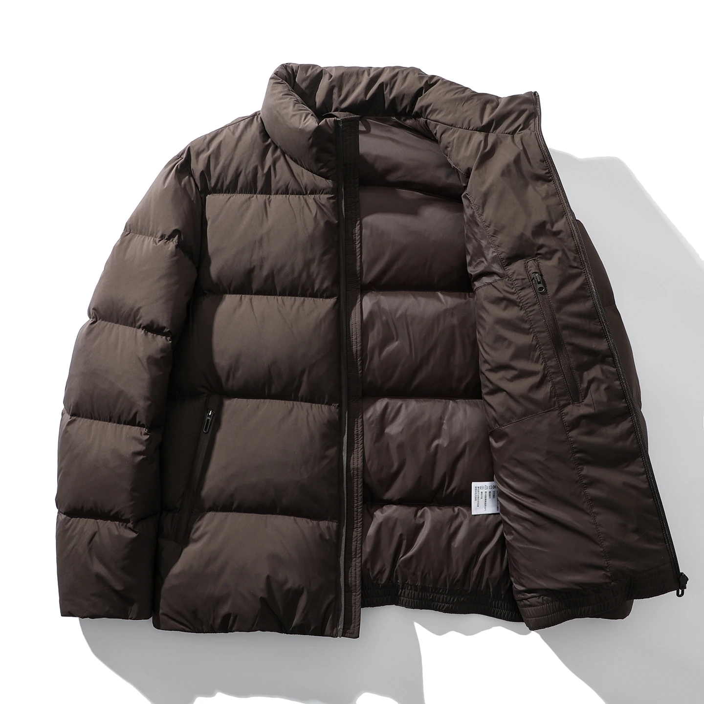 

Мужская утепленная пуховая куртка-пуховик с высоким воротником, ветрозащитная, теплая, на молнии, повседневная, утолщенная