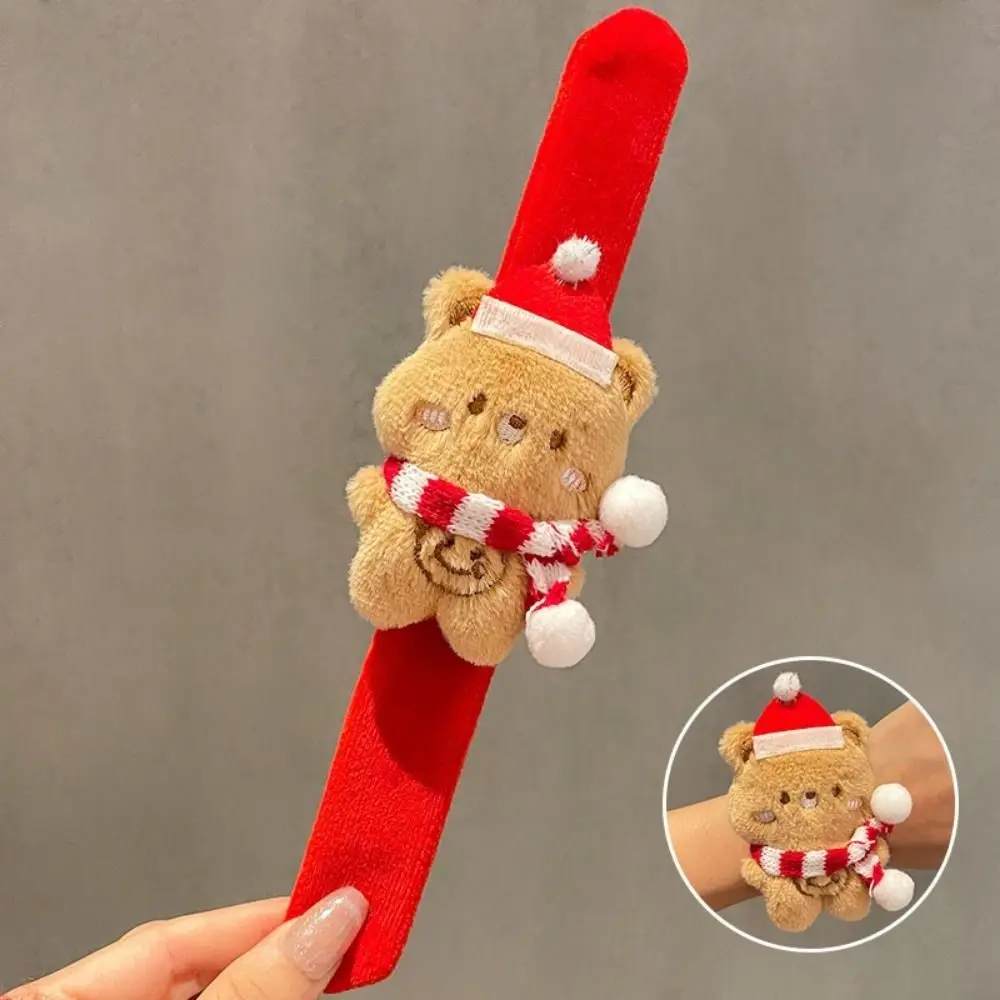 Creative Christmas Clapper Wrist Strap Multicolour Wrist Style Plush Slap Bracelets Cute Filled Cotton Christmas Wrist Ornaments