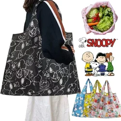 Snoopy Large Size Storage Bag Eco-Friendly Shopping Bag Collapsible Washable Reusable Travel Handbags Mall Tote Bag Lightweight