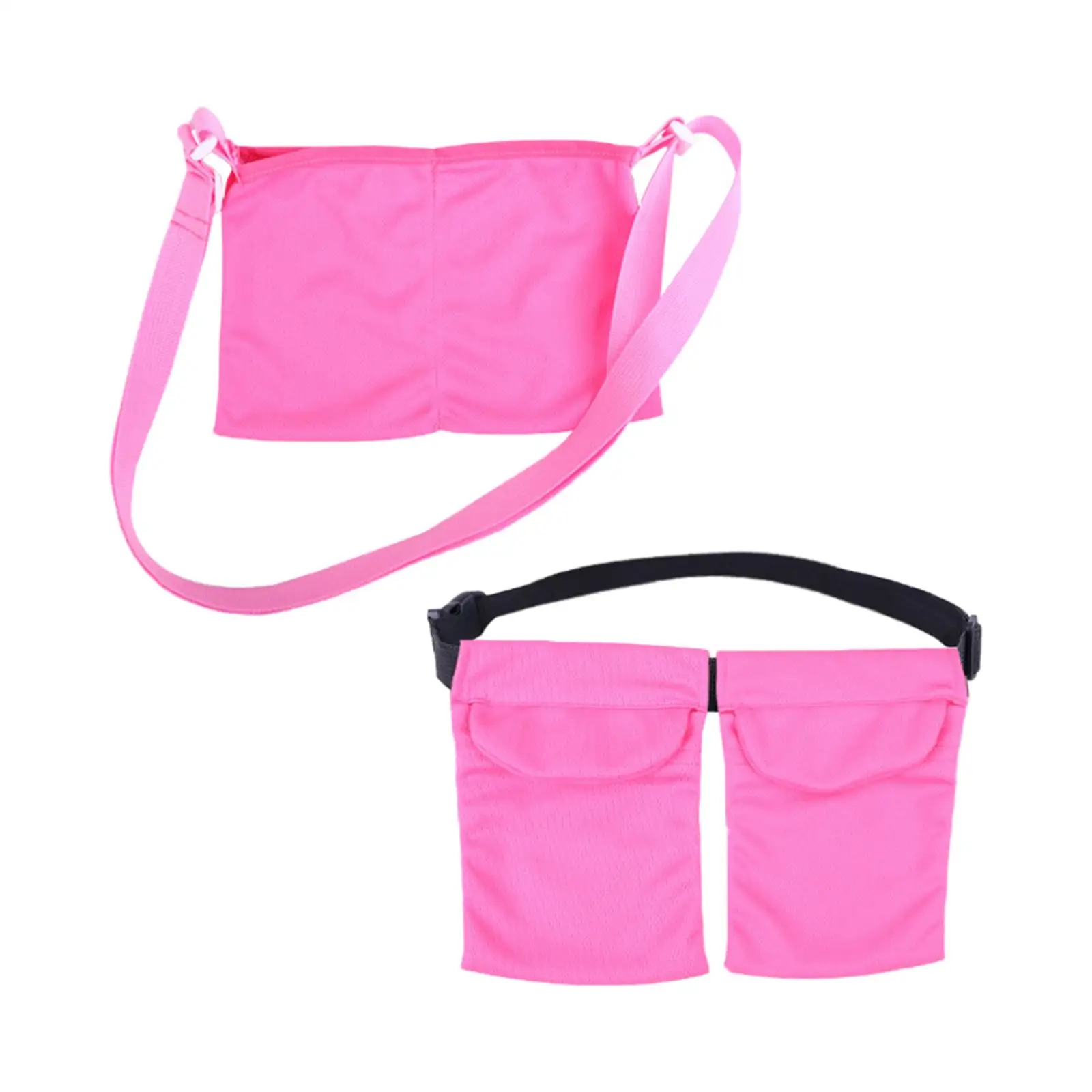 2x Drainage Bag Pouch 2 Pockets Pink Reusable Quick Drying Mastectomy Drain Holder Bag