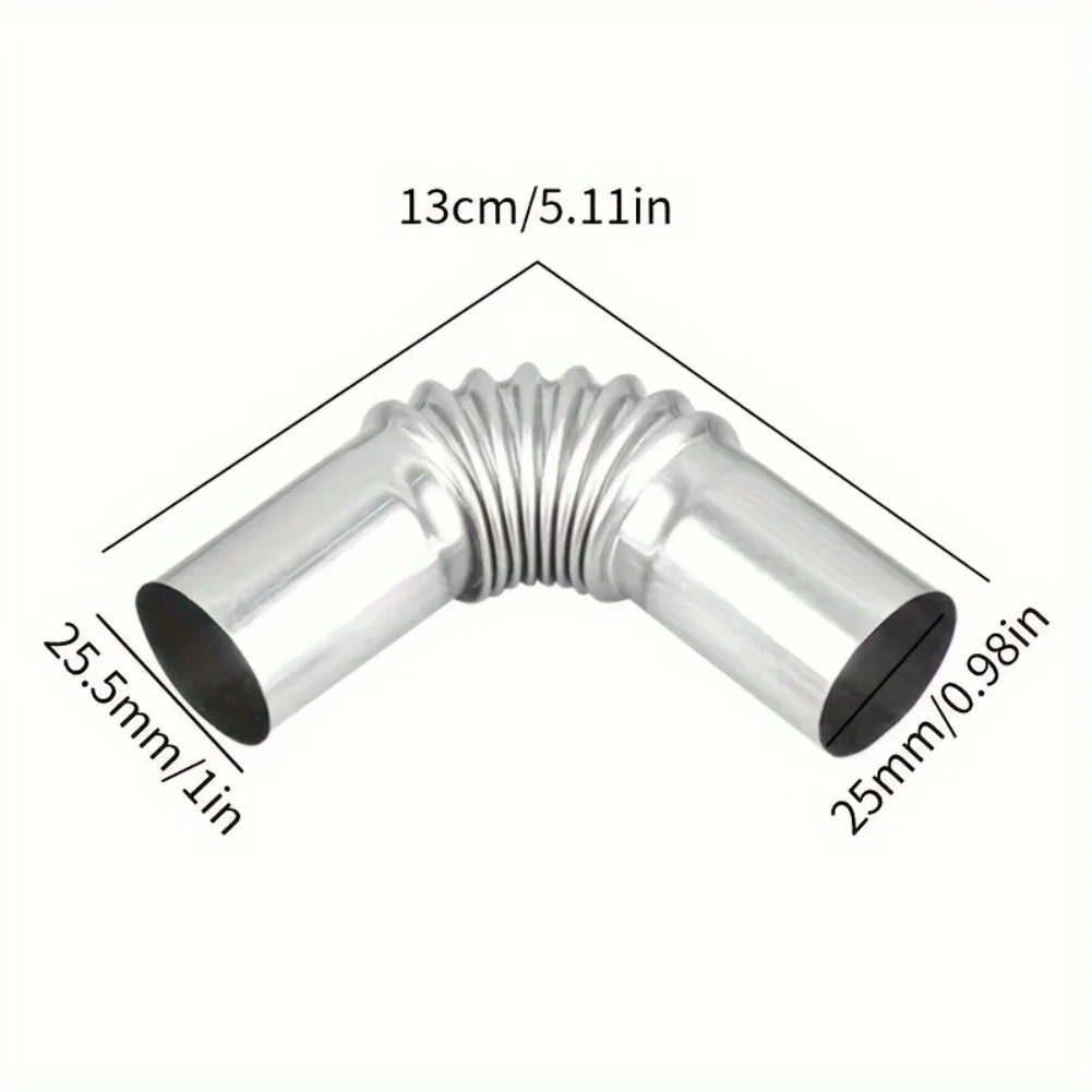 Exhaust Pipe Connector Elbow Tube 13cm Stainless Steel for Customizable Exhaust System Layouts in Various Applications
