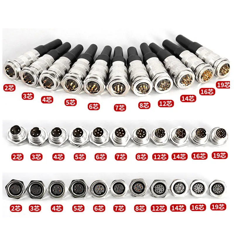 Aviation Plug Socket Reverse Mount M16 2 3 4 5 6 7 8 10 12 14 Pin J09 Imitation Amphenol Belden Connection 2P 3P 4P 5P 6P 7 core