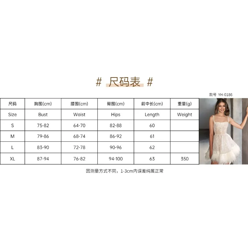 2024 New Fashion women's Sling Chiffon Mini abiti Party Sexy Ladies seno Wrap Halter Feather paillettes abiti femminili