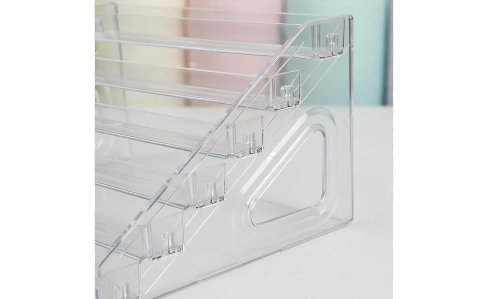 Clear Staircase Display Shelf Multi Use Tiered Figurine Display Rack Slanted Acrylic Organizer Easy to View Retail Fixture
