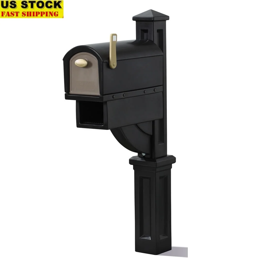 

Decorative Mailbox Post with Newspaper Holder Weather-Resistant EverTough Design Easy Installation Clean Dry Mail and Newspapers