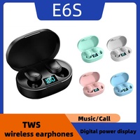E6S TWS Wireless Bluetooth Headset Waterproof Noise Cancelling LED Earbuds with Mic Wireless Headphones Bluetooth Earphones