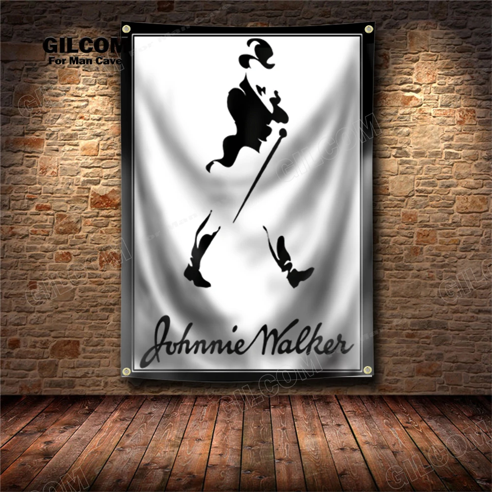 Whisky Banner Flag Walker Whiskey Bar Drinks Beer Keep Walk Poster Art AD Vintage Sign Party Car Man Cave Garage Pub Club Bar