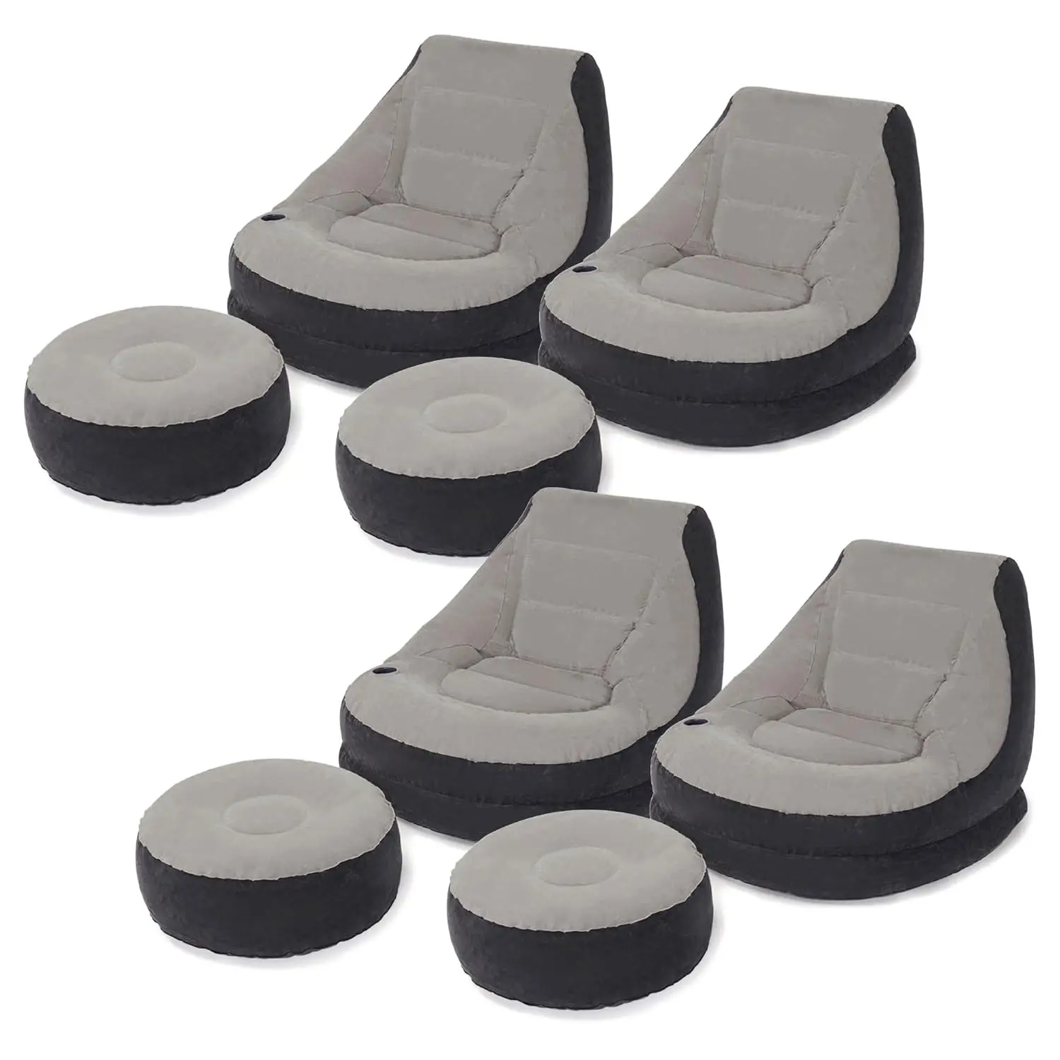 #Intex Inflatable Ultra Lounge Chair With Cup Holder And Ottoman Set (4 Pack)