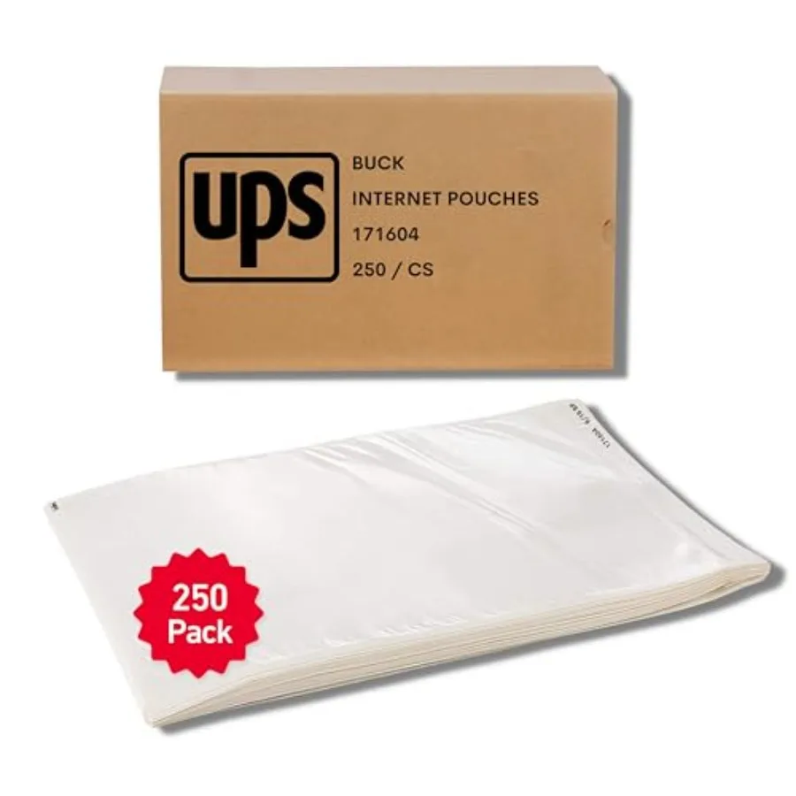 

Pack 6.5"x10" UPS Shipping Label Sleeves Clear Self-Adhesive Packing Slip Pouches Waterproof Packing List Envelopes Ideal for S