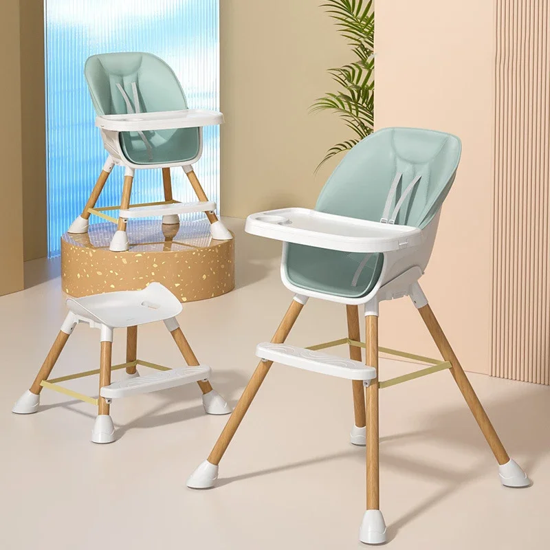 Adjustable Height Multifunctional Food Chair with Cushion Kid Baby Feeding Chair Eat Booster Seat Non Slip Dining Chair