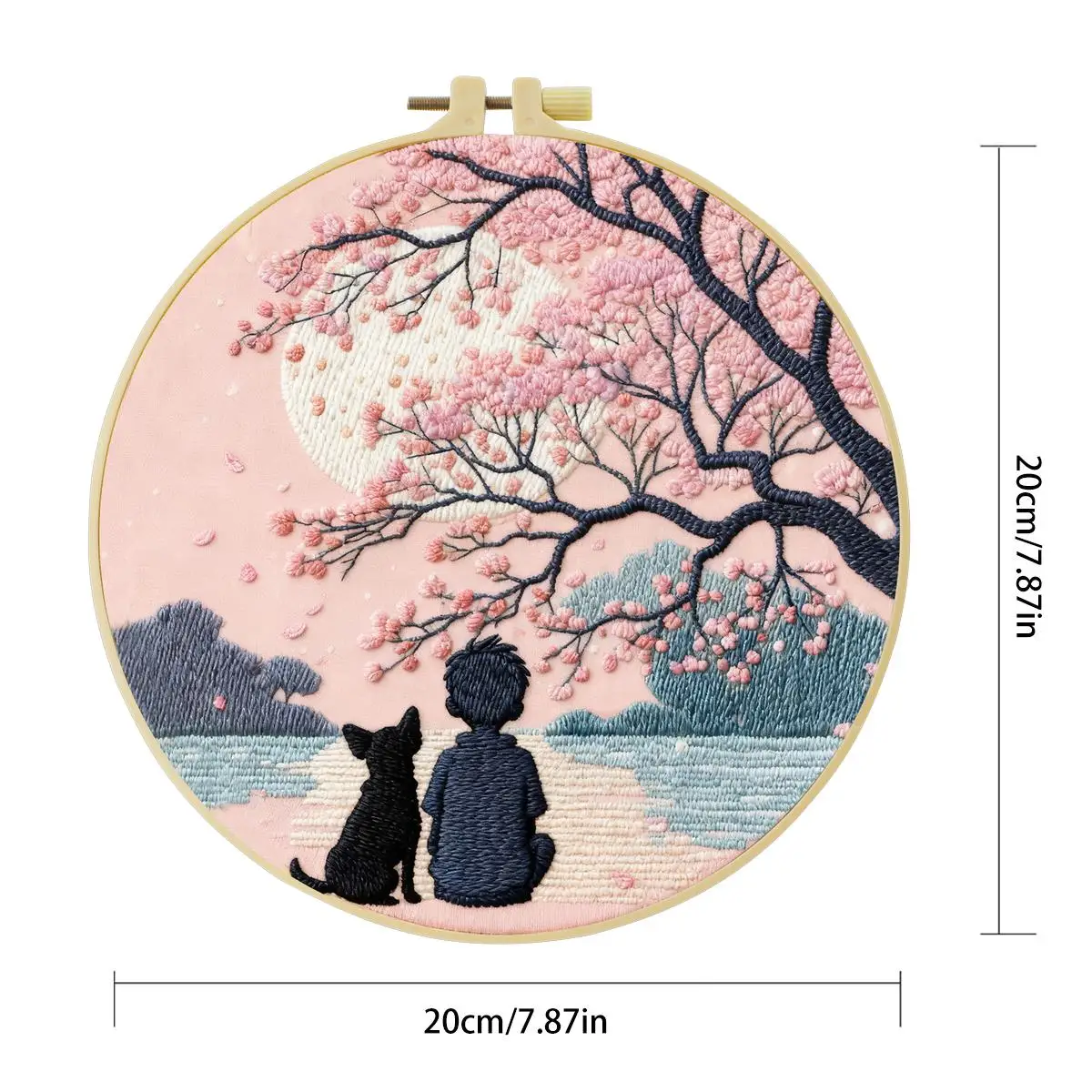 1 Stück 20X20CM/15X15CM 7,87/6,3 Zoll Meeresblick Stickerei Starter-Kit DIY-Kit Stickerei-Set für Anfänger – Detail 4