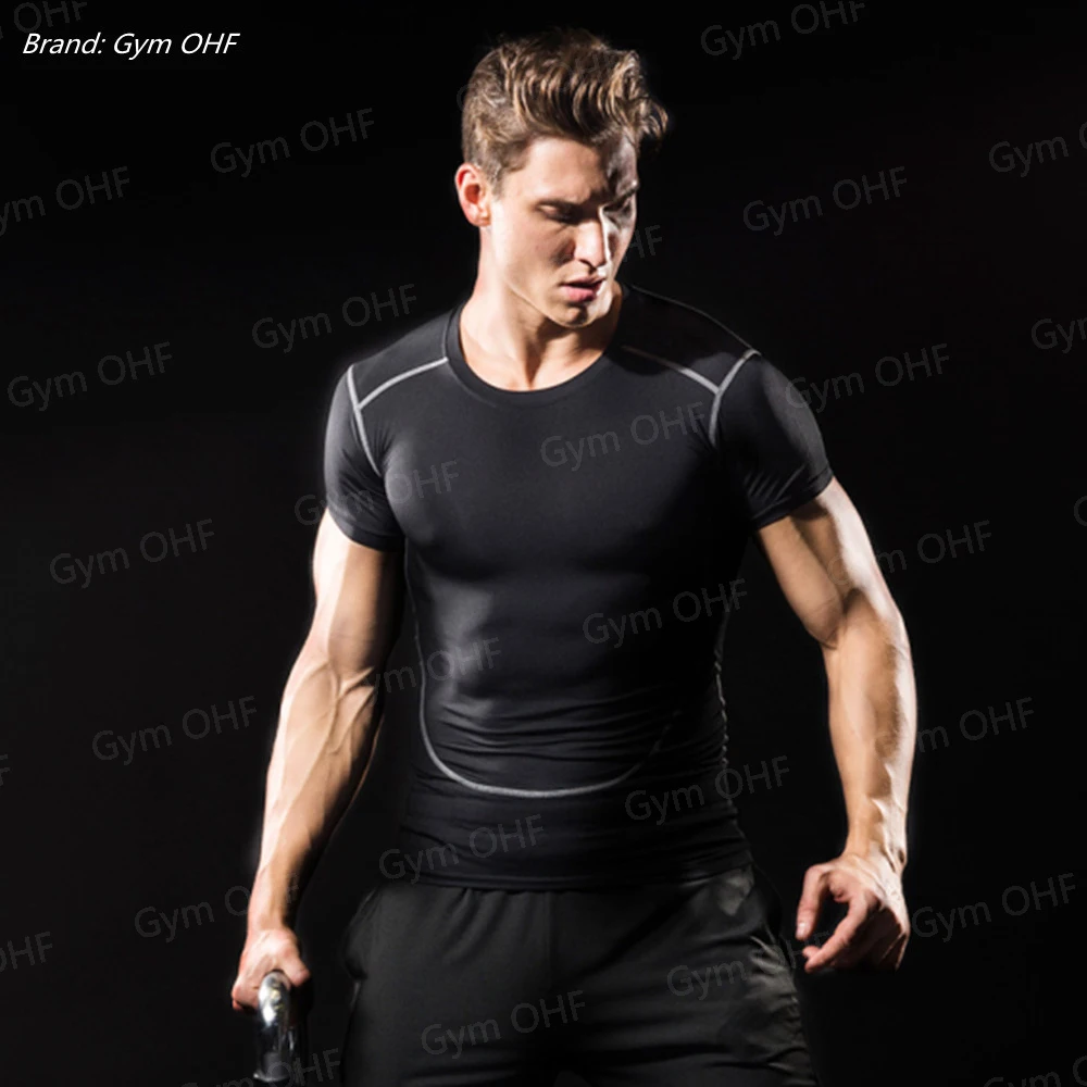 Kompression T Shirt Mann Quick Dry Lauf Gym Fitness Enge Sportswear Sommer Atmungsaktive Spinne Kurzarm T Shirt Männer 2099 – Detail 33