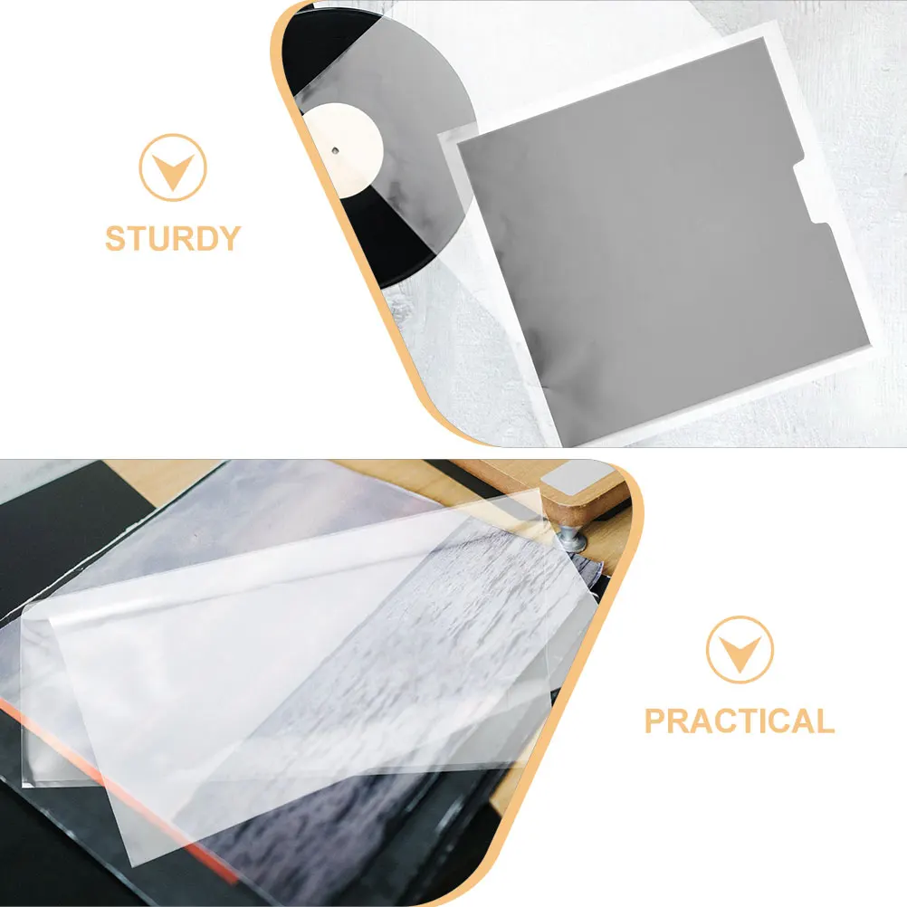 

50 Pcs Vinyl Record Protective Bag Sleeves Plastic Outer Cover Envelope Protector Album For
